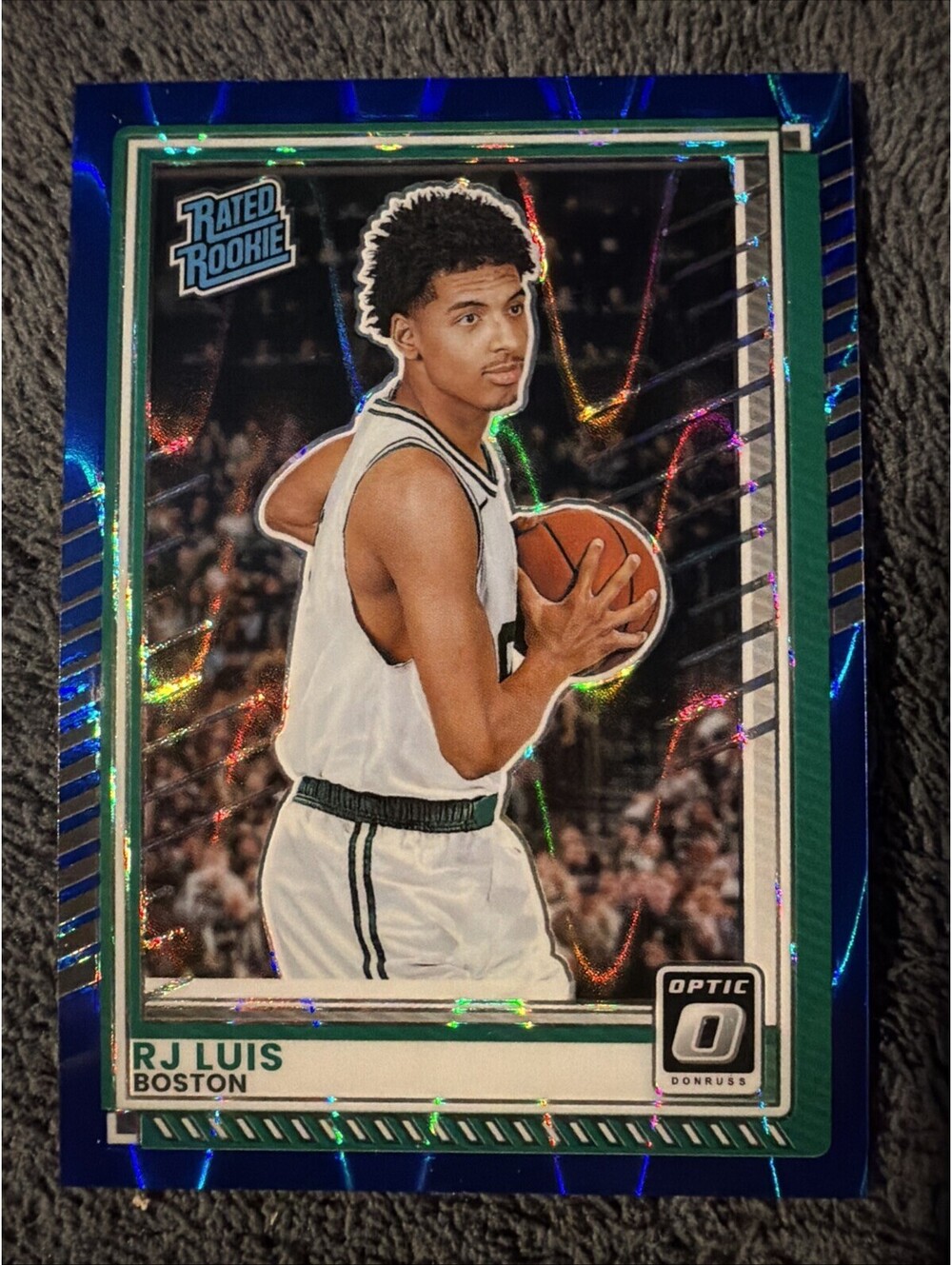 Panini 2024-25 Donruss Optic Rated Rookie RJ Luis Boston Celtics #98 Blue 43/99